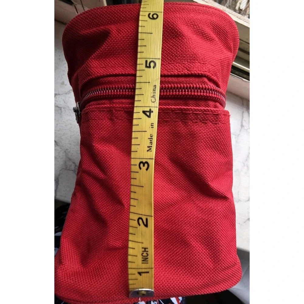 New Cosmetic Bag Women Red Sz: 6.5in x 5.5in x 6.5in Waterproof Canvas Zippered